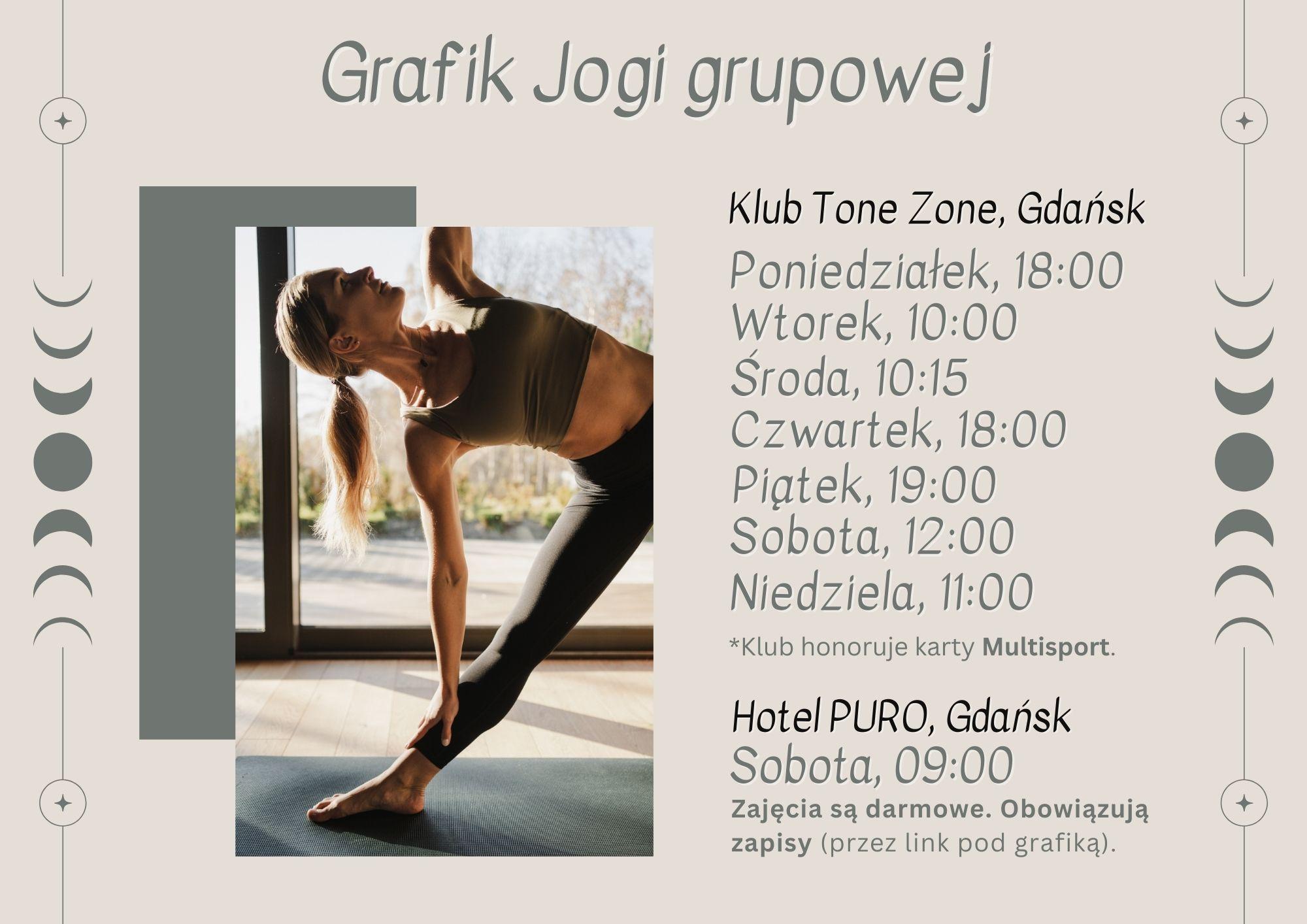 Grafik jogi grupowej w Gdańsku